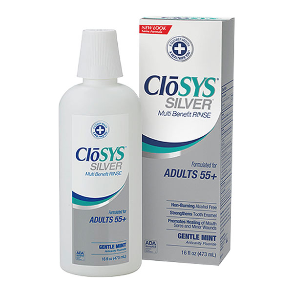 CloSYS Silver for Adults 55+ Fluoride Oral Rinse - Mint - 16oz