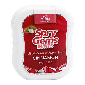 Spry Gems Natural Xylitol Mints - Cinnamon - 40ct